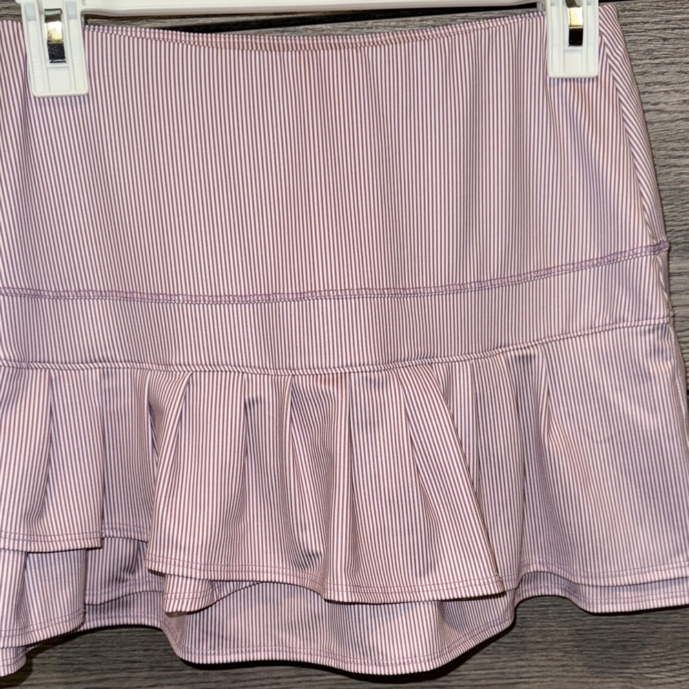 Lucky in Love Pink Striped Mini Skirt